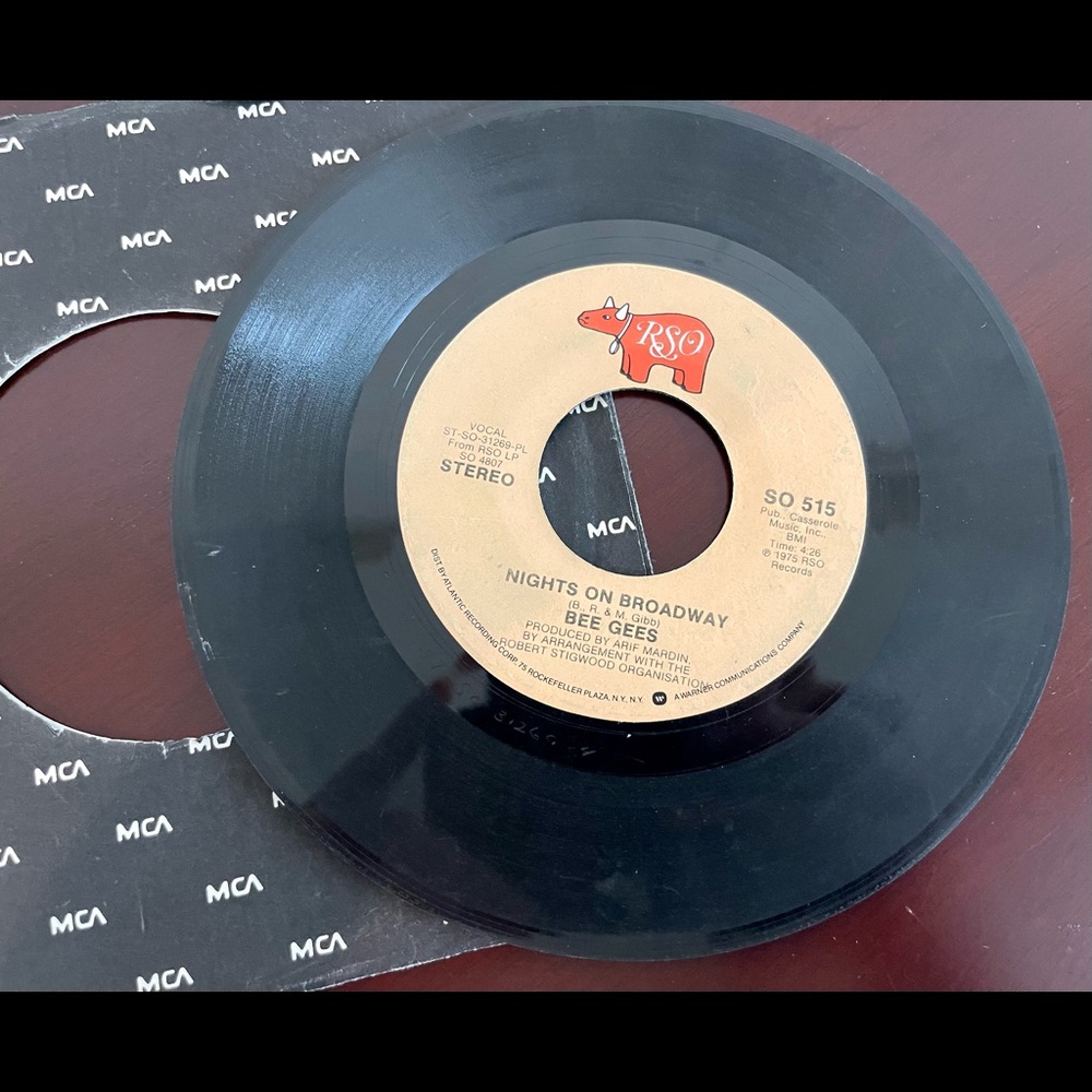 Bee Gees “Nights on Broadway” & “Edge of the Universe” record 45